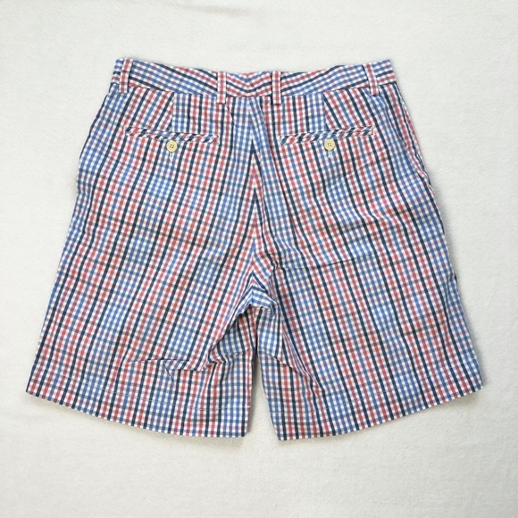 ❤️ Vineyard Vines Gingham Check Plaid Pink Blue Shorts - Size 32 - Picture 2 of 4